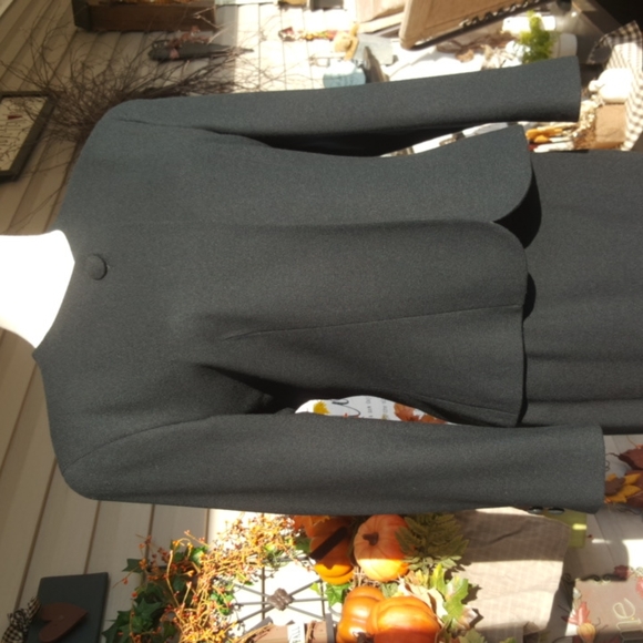JOS. A. BANK CLOTHIERS ♡ Vintage Black 2pc Pure Wool Fully Lined Skirt Suit 4 - Picture 9 of 17